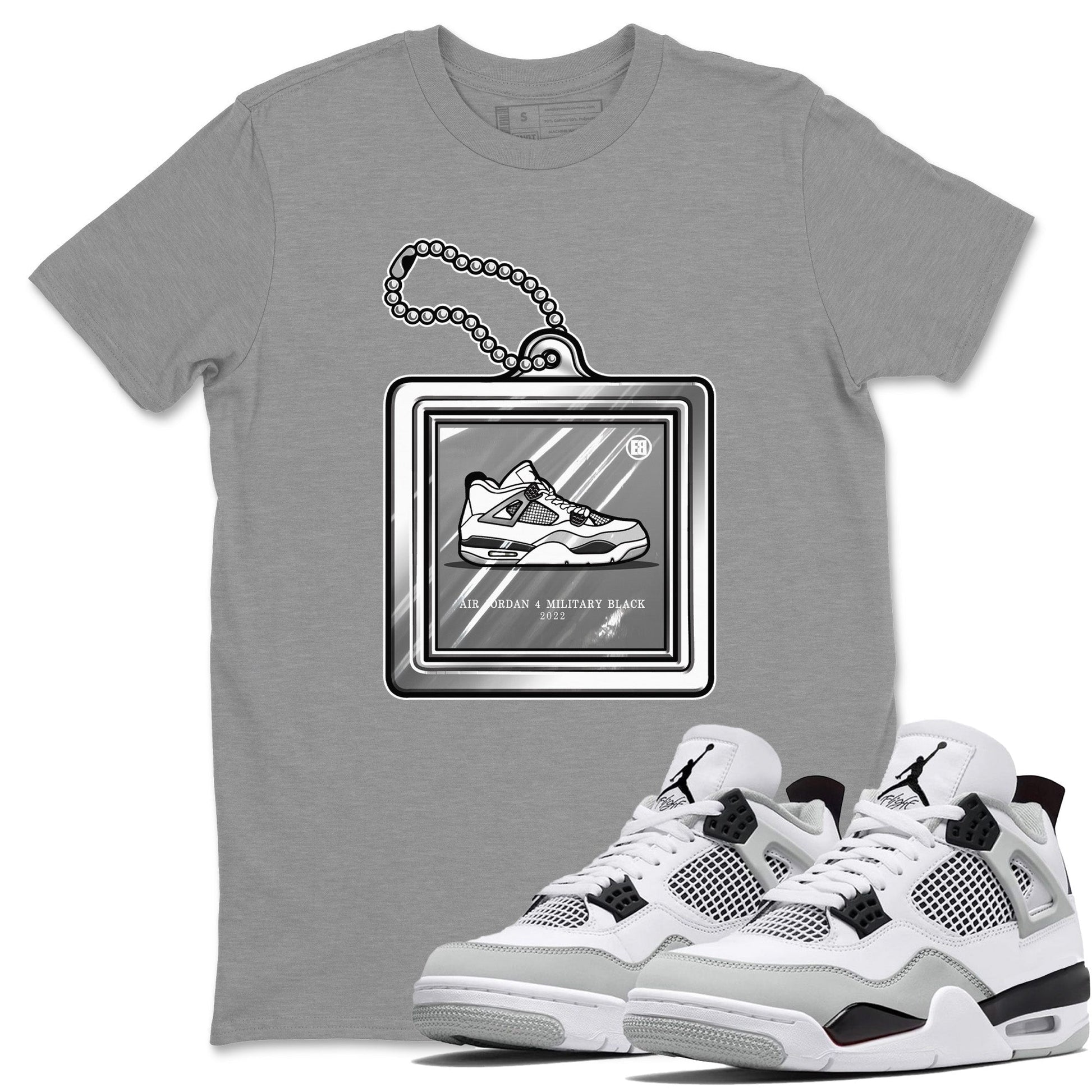 Jordan 4 Military Black Sneaker Match Tees Hang Tag Sneaker Tees Jordan 4 Military Black Sneaker Release Tees Unisex Shirts