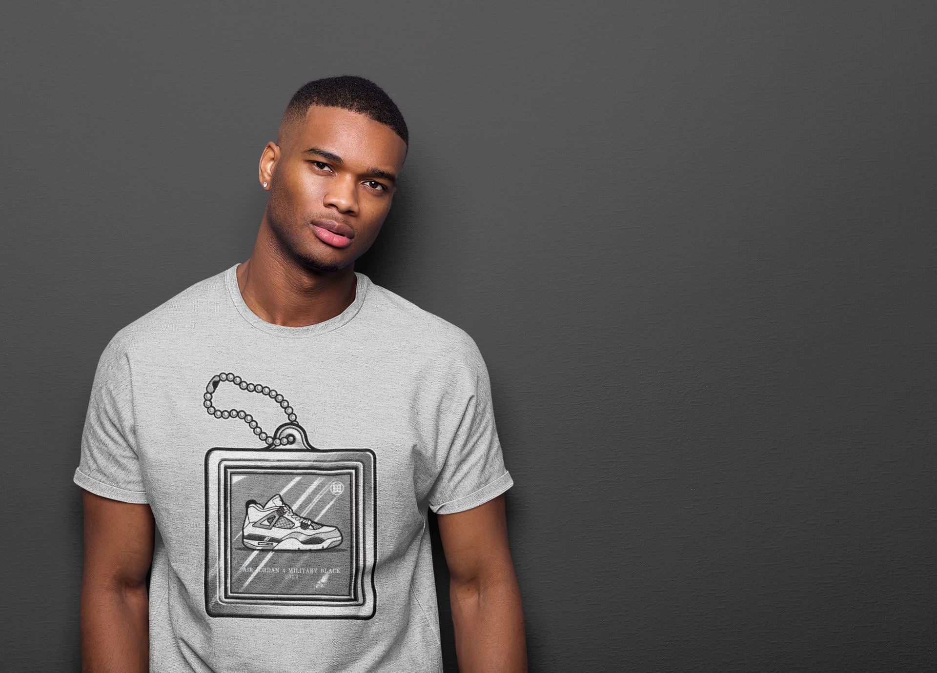Jordan 4 Military Black Sneaker Match Tees Hang Tag Sneaker Tees Jordan 4 Military Black Sneaker Release Tees Unisex Shirts