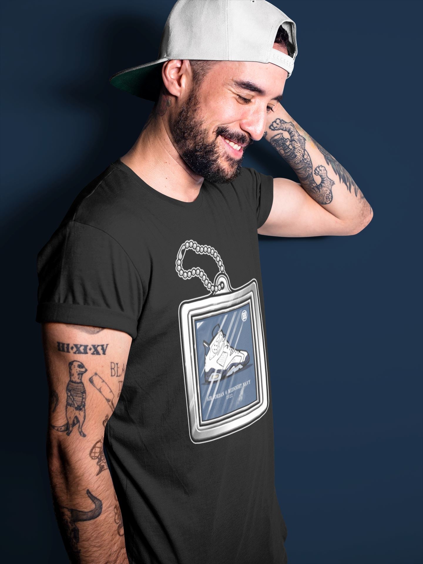 Jordan 6 Midnight Navy Sneaker Match Tees Hang Tag Sneaker Tees Jordan 6 Midnight Navy Sneaker Release Tees Unisex Shirts