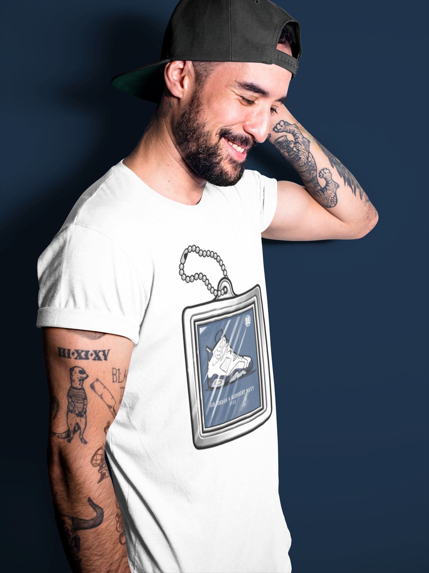 Jordan 6 Midnight Navy Sneaker Match Tees Hang Tag Sneaker Tees Jordan 6 Midnight Navy Sneaker Release Tees Unisex Shirts