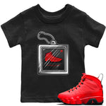 Jordan 9 Chile Red Sneaker Match Tees Hang Tag Sneaker Tees Jordan 9 Chile Red Sneaker Release Tees Kids Shirts