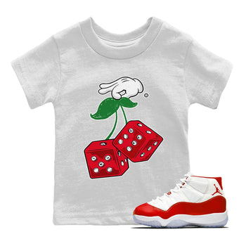 Jordan 11 Cherry Sneaker Match Tees Hanging Dice Sneaker Tees Jordan 11 Cherry Sneaker Release Tees Kids Shirts