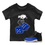Jordan 12 Hyper Royal Sneaker Match Tees Hanging Dice Sneaker Tees Jordan 12 Hyper Royal Sneaker Release Tees Kids Shirts