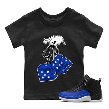 Jordan 12 Hyper Royal Sneaker Match Tees Hanging Dice Sneaker Tees Jordan 12 Hyper Royal Sneaker Release Tees Kids Shirts