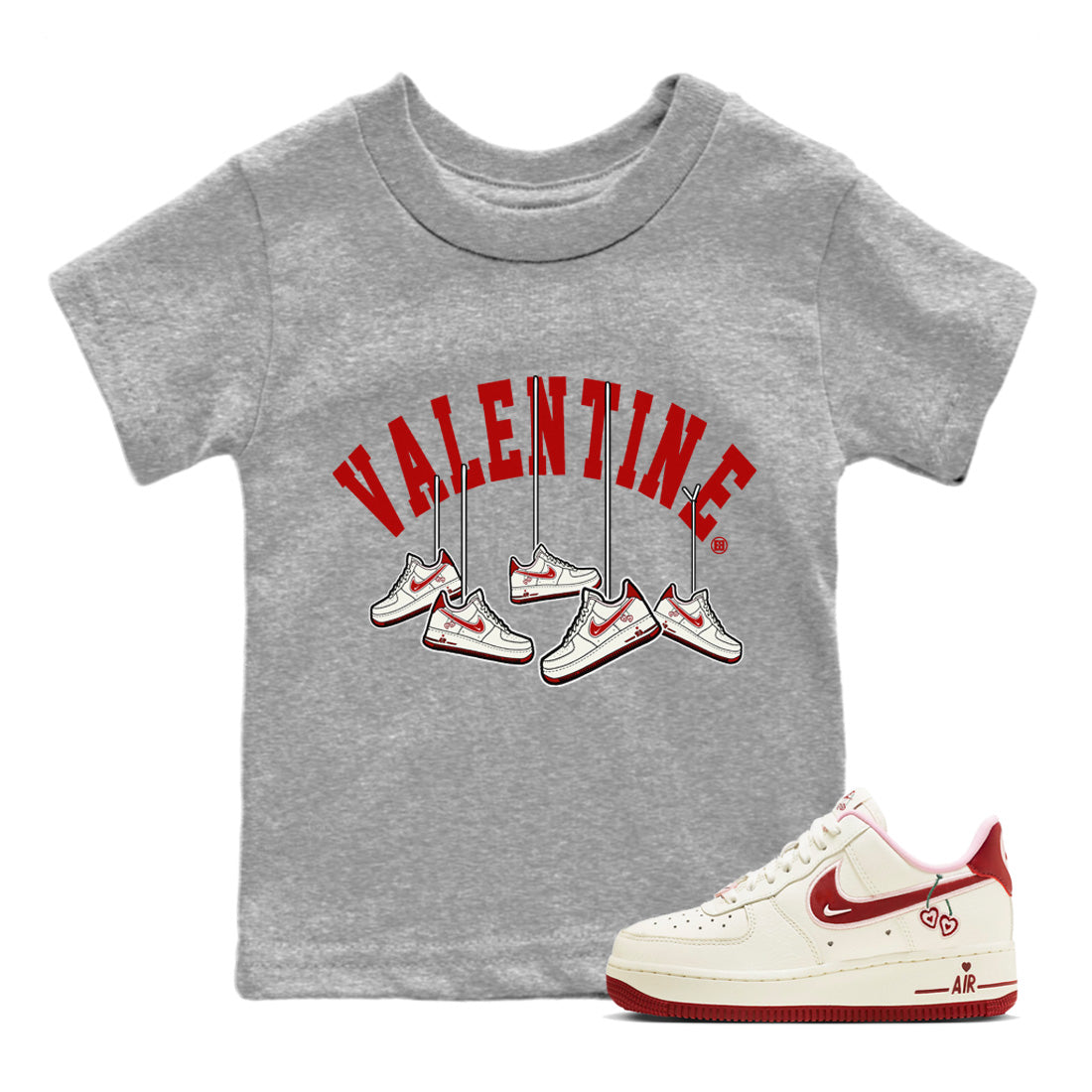 Air Force 1 Valentines Day Sneaker Match Tees Hanging Sneakers Sneaker Tees Air Force 1 Valentines Day Sneaker Release Tees Kids Shirts