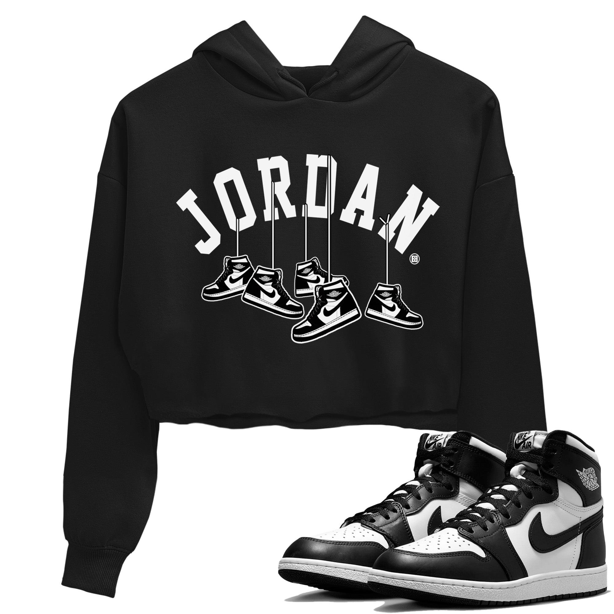 Jordan 1 Black White Sneaker Match Tees Hanging Sneakers Sneaker Tees Jordan 1 Black White Sneaker Release Tees Women's Shirts