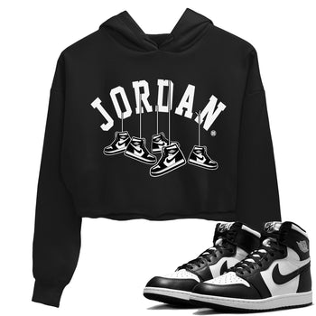 Jordan 1 Black White Sneaker Match Tees Hanging Sneakers Sneaker Tees Jordan 1 Black White Sneaker Release Tees Women's Shirts