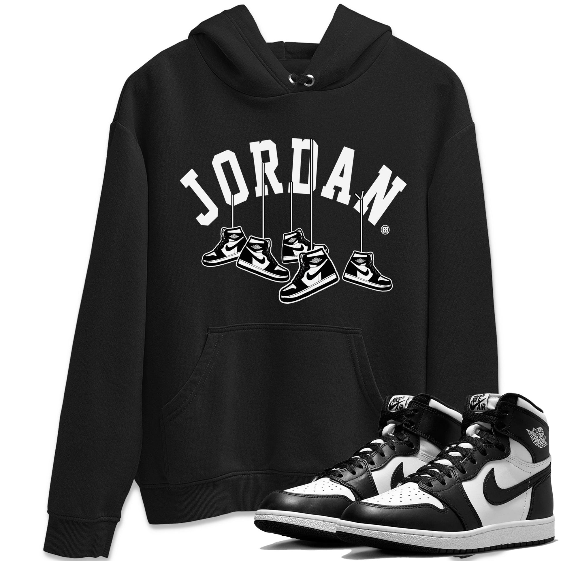 Jordan 1 Black White Sneaker Match Tees Hanging Sneakers Sneaker Tees Jordan 1 Black White Sneaker Release Tees Unisex Shirts