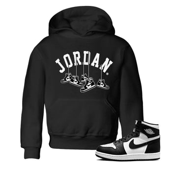 Jordan 1 Black White Sneaker Match Tees Hanging Sneakers Sneaker Tees Jordan 1 Black White Sneaker Release Tees Kids Shirts