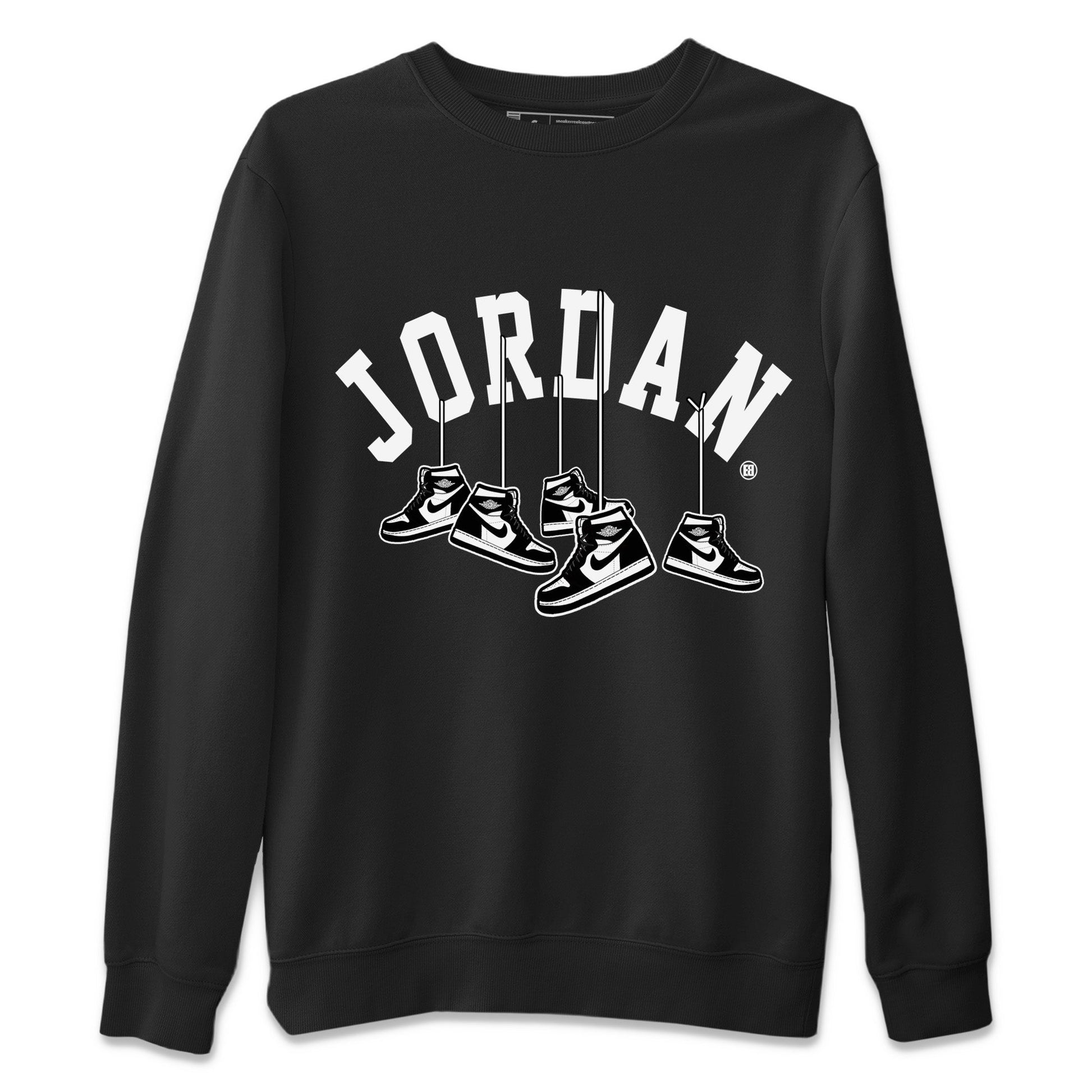 Jordan 1 Black White Sneaker Match Tees Hanging Sneakers Sneaker Tees Jordan 1 Black White Sneaker Release Tees Unisex Shirts