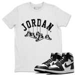 Jordan 1 Black White Sneaker Match Tees Hanging Sneakers Sneaker Tees Jordan 1 Black White Sneaker Release Tees Unisex Shirts