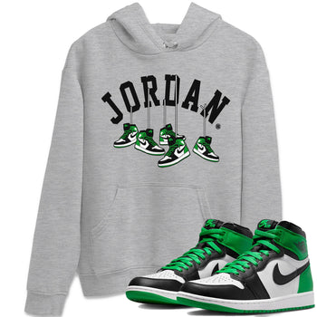 Air Jordan 1 Celtics Sneaker Match Tees Hanging Sneakers Sneaker Tees Air Jordan 1 Retro Celtics Sneaker Release Tees Unisex Shirts Heather Grey 1