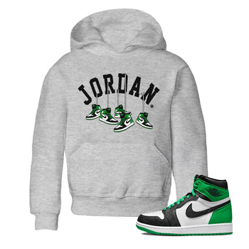 Air Jordan 1 Celtics Sneaker Match Tees Hanging Sneakers Sneaker Tees Air Jordan 1 Retro Celtics Sneaker Release Tees Kids Shirts Heather Grey 1