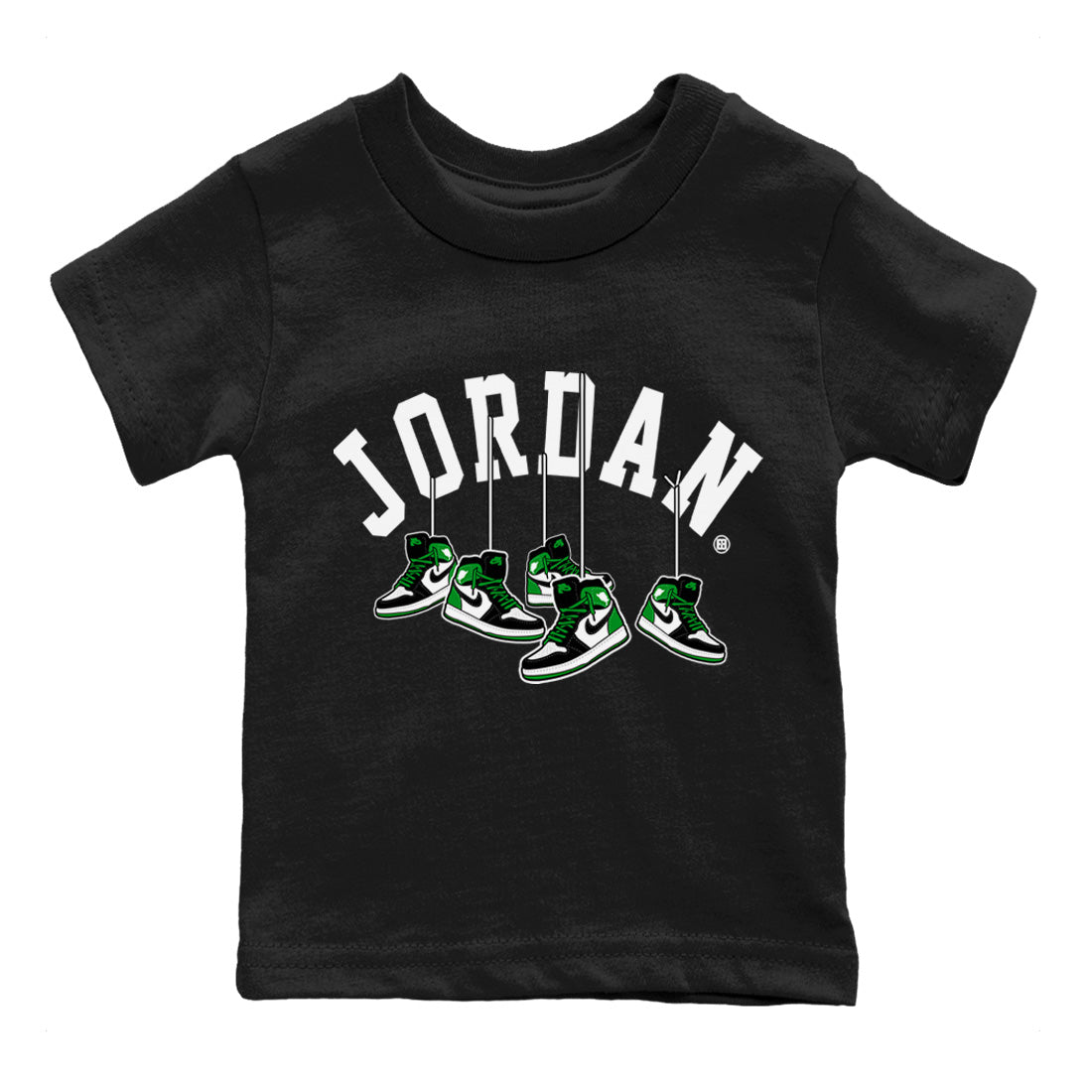 Air Jordan 1 Celtics Sneaker Match Tees Hanging Sneakers Sneaker Tees Air Jordan 1 Retro Celtics Sneaker Release Tees Kids Shirts Black 2