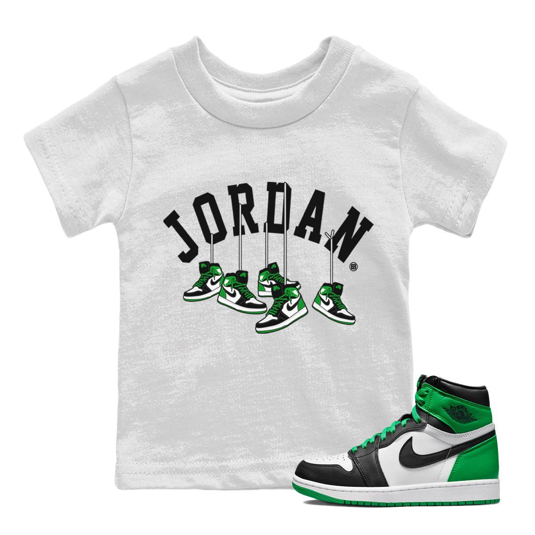 Air Jordan 1 Celtics Sneaker Match Tees Hanging Sneakers Sneaker Tees Air Jordan 1 Retro Celtics Sneaker Release Tees Kids Shirts White 1
