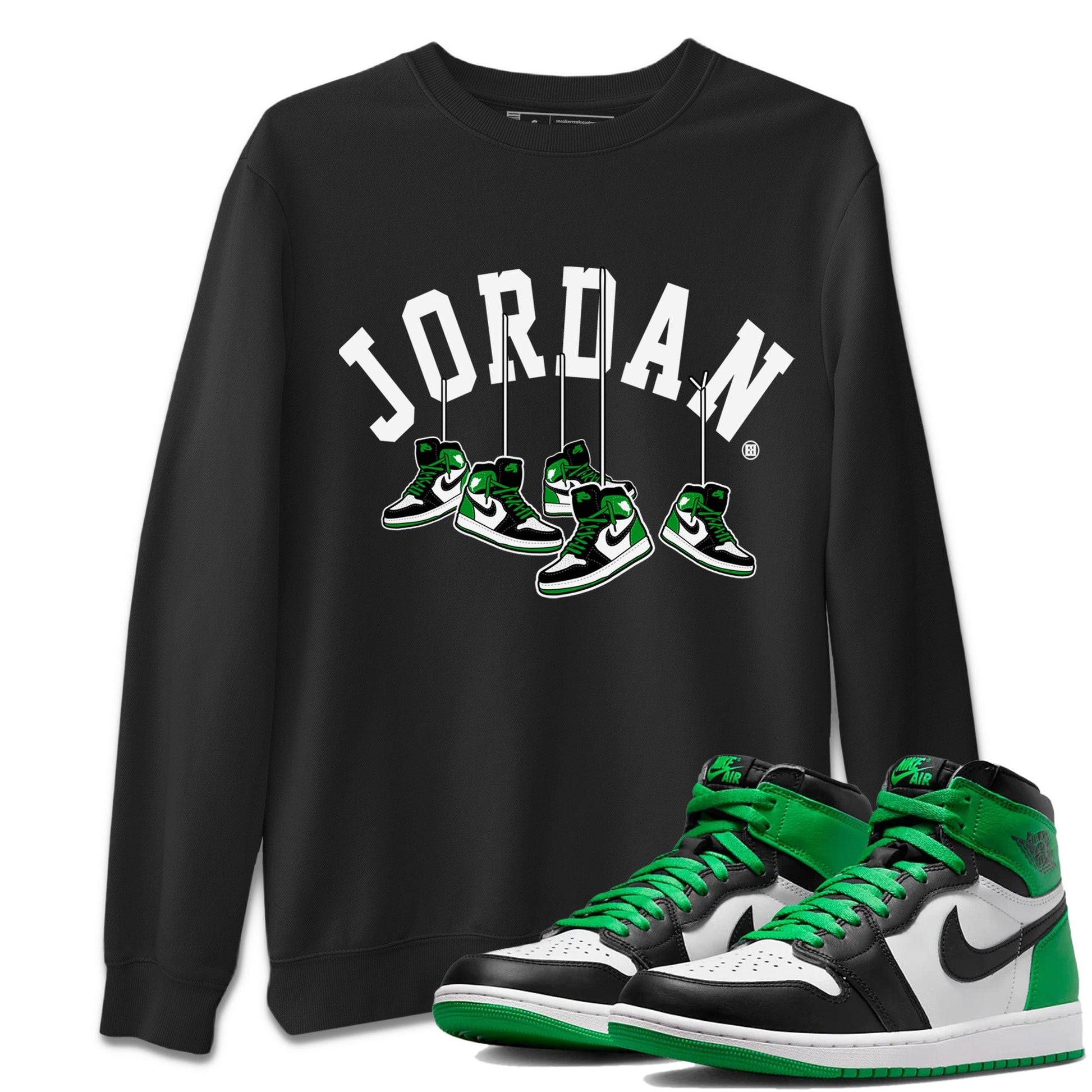 Air Jordan 1 Celtics Sneaker Match Tees Hanging Sneakers Sneaker Tees Air Jordan 1 Retro Celtics Sneaker Release Tees Unisex Shirts Black 1
