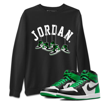 Air Jordan 1 Celtics Sneaker Match Tees Hanging Sneakers Sneaker Tees Air Jordan 1 Retro Celtics Sneaker Release Tees Unisex Shirts Black 1
