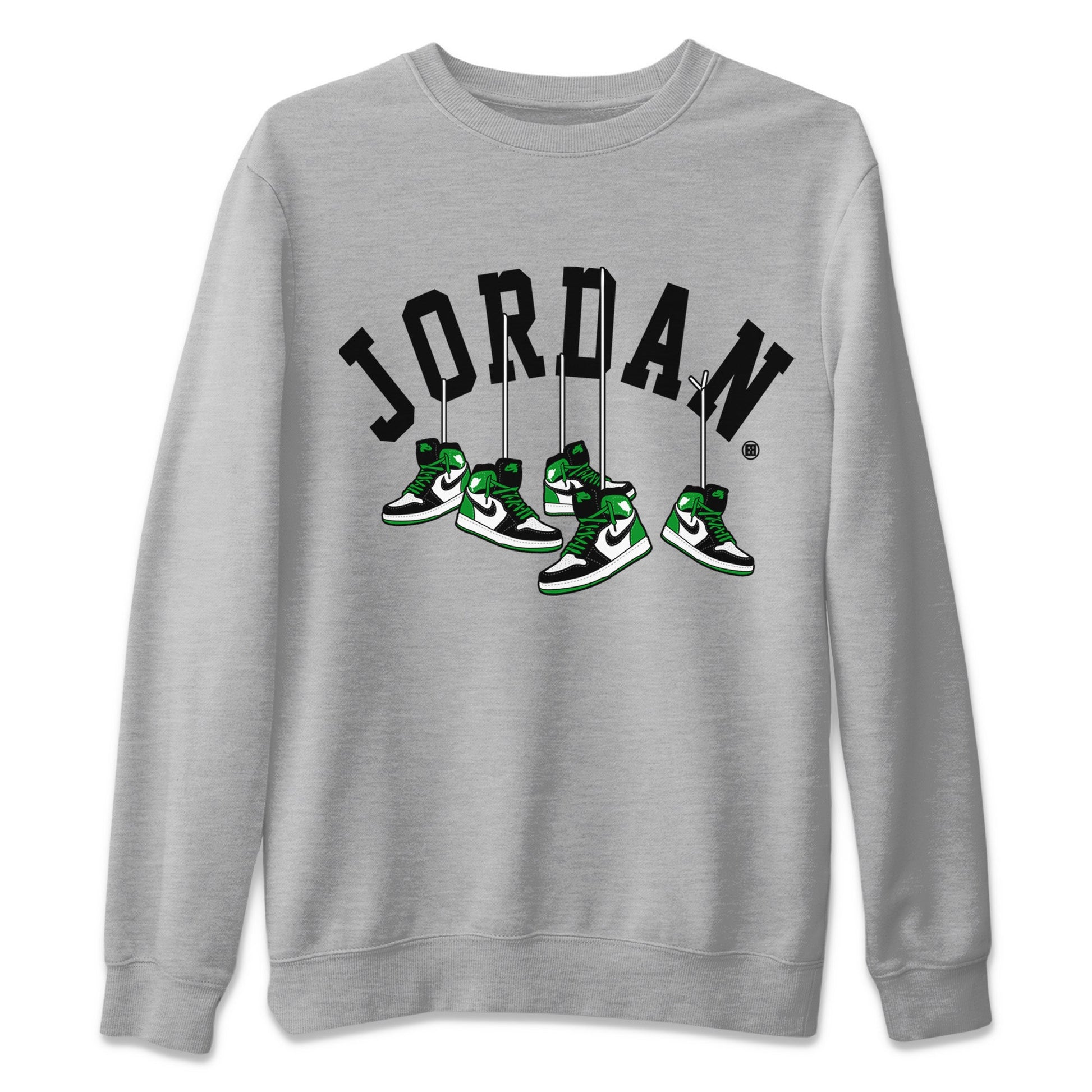 Air Jordan 1 Celtics Sneaker Match Tees Hanging Sneakers Sneaker Tees Air Jordan 1 Retro Celtics Sneaker Release Tees Unisex Shirts Heather Grey 2