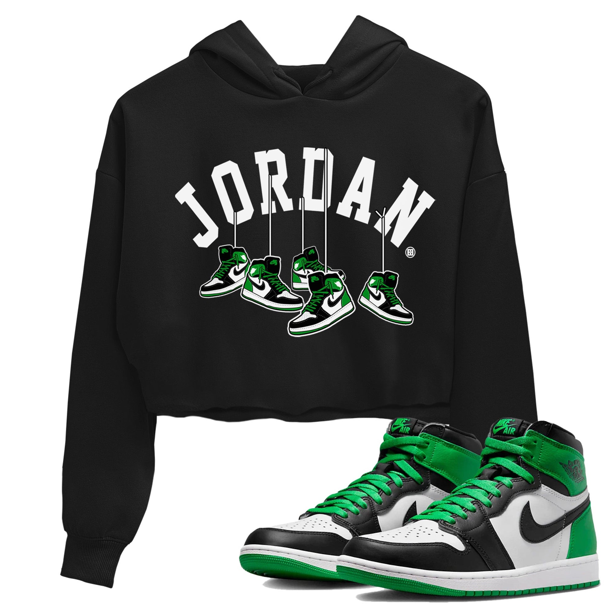 Air Jordan 1 Celtics Sneaker Match Tees Hanging Sneakers Sneaker Tees Air Jordan 1 Retro Celtics Sneaker Release Tees Women's Shirts Black 1