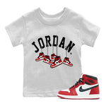 Jordan 1 Chicago Sneaker Match Tees Hanging Sneakers Sneaker Tees Jordan 1 Chicago Sneaker Release Tees Kids Shirts