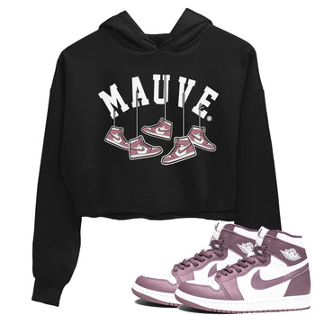 Air Jordan 1 Mauve shirt to match jordans Hanging Sneakers sneaker matching t-shirt Jordan 1 High OG Mauve SNRT Sneaker Release Tees Black 1 Crop T-Shirt