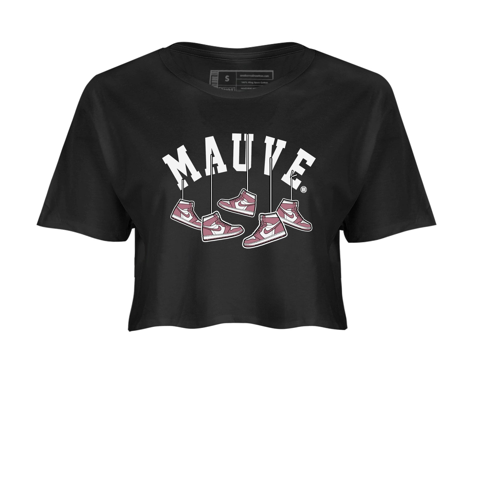 Air Jordan 1 Mauve shirt to match jordans Hanging Sneakers sneaker matching t-shirt Jordan 1 High OG Mauve SNRT Sneaker Release Tees Black 2 Crop T-Shirt