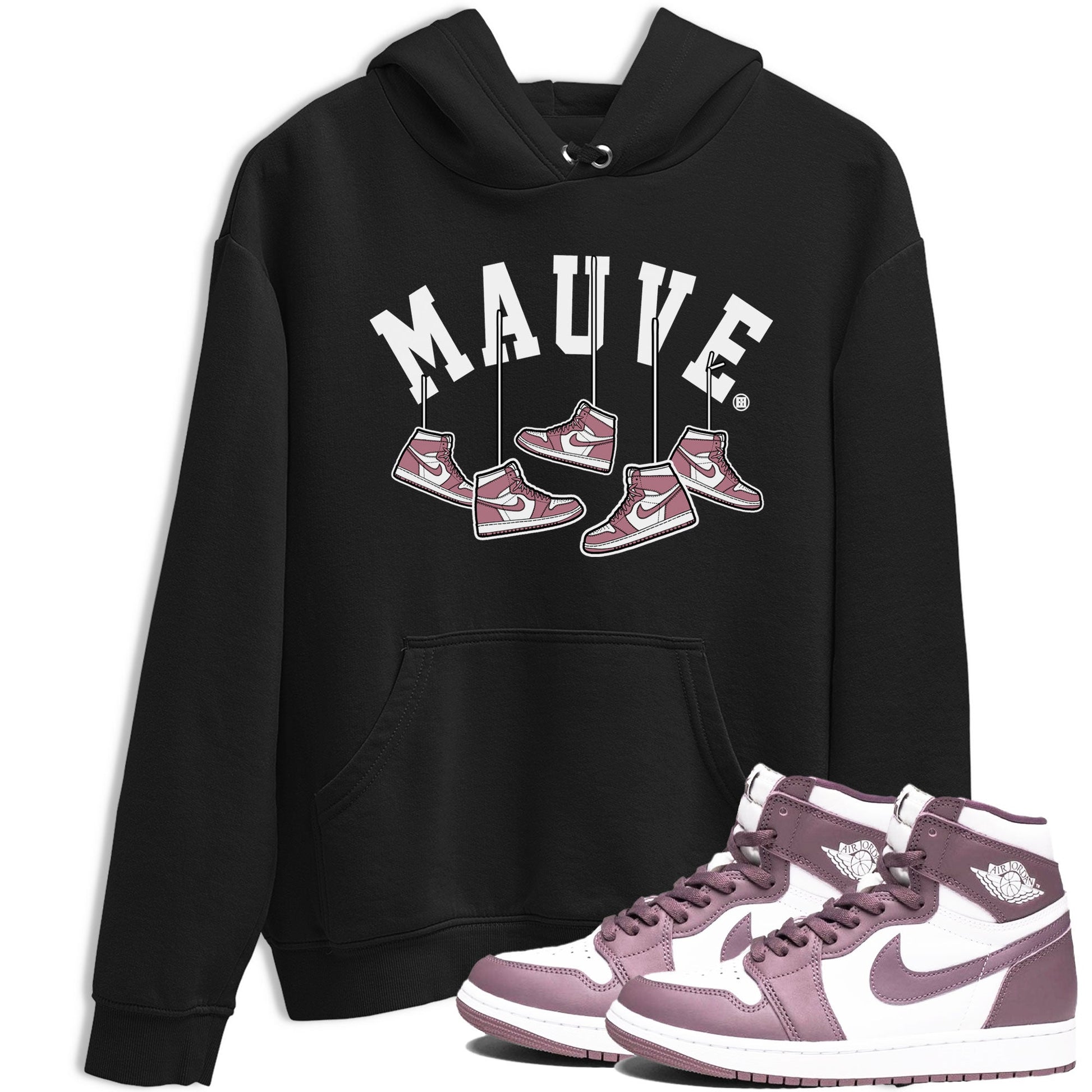 Air Jordan 1 Mauve shirt to match jordans Hanging Sneakers sneaker matching t-shirt Jordan 1 High OG Mauve SNRT Sneaker Release Tees Unisex Black 1 T-Shirt