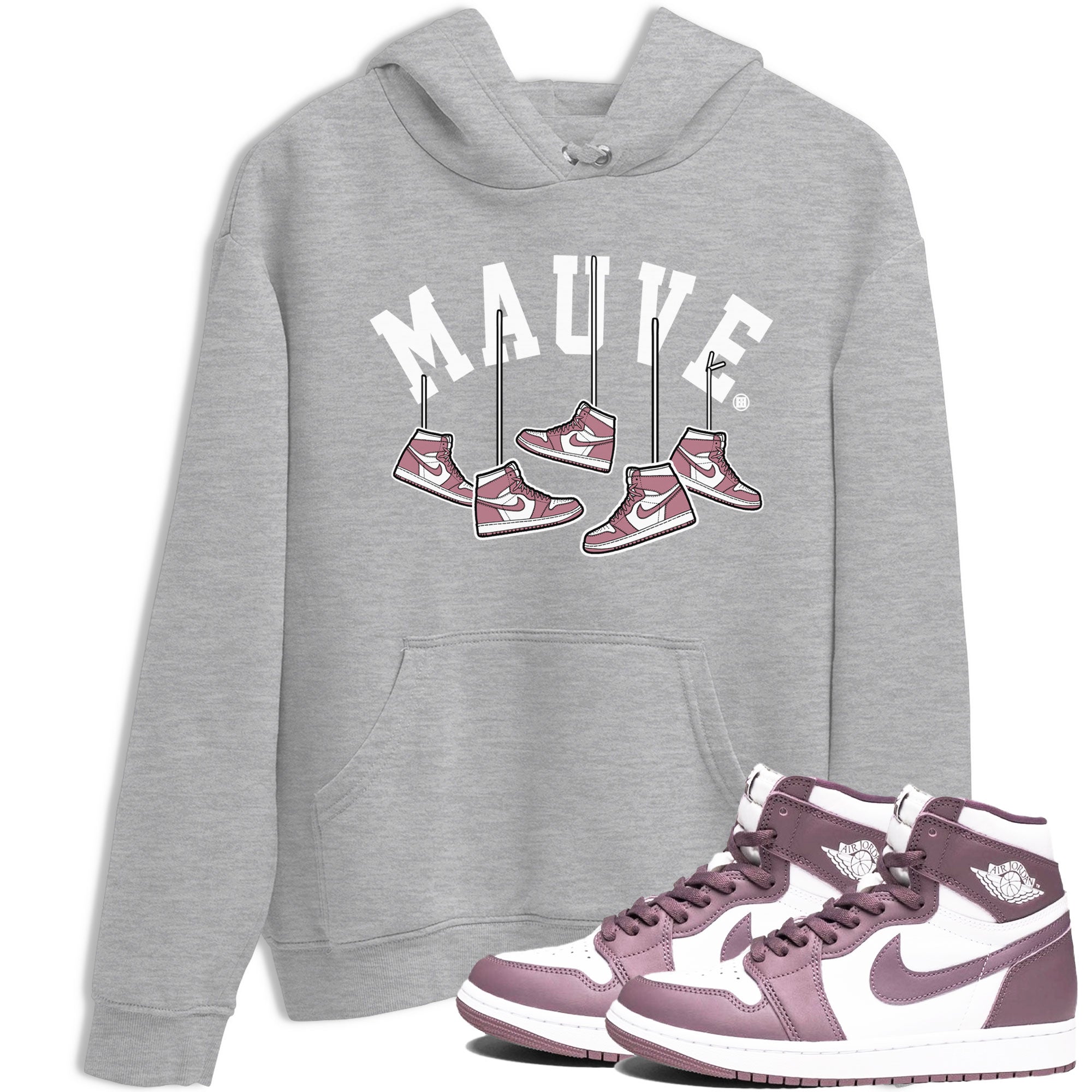 Air Jordan 1 Mauve shirt to match jordans Hanging Sneakers sneaker matching t-shirt Jordan 1 High OG Mauve SNRT Sneaker Release Tees Unisex Heather Grey 1 T-Shirt