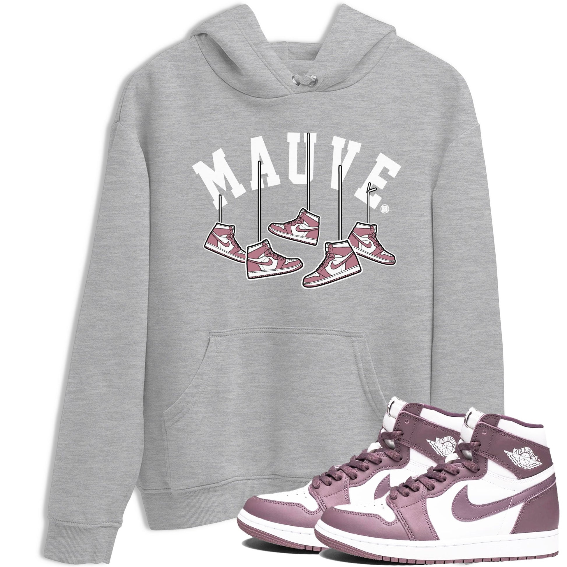 Air Jordan 1 Mauve shirt to match jordans Hanging Sneakers sneaker matching t-shirt Jordan 1 High OG Mauve SNRT Sneaker Release Tees Unisex Heather Grey 1 T-Shirt