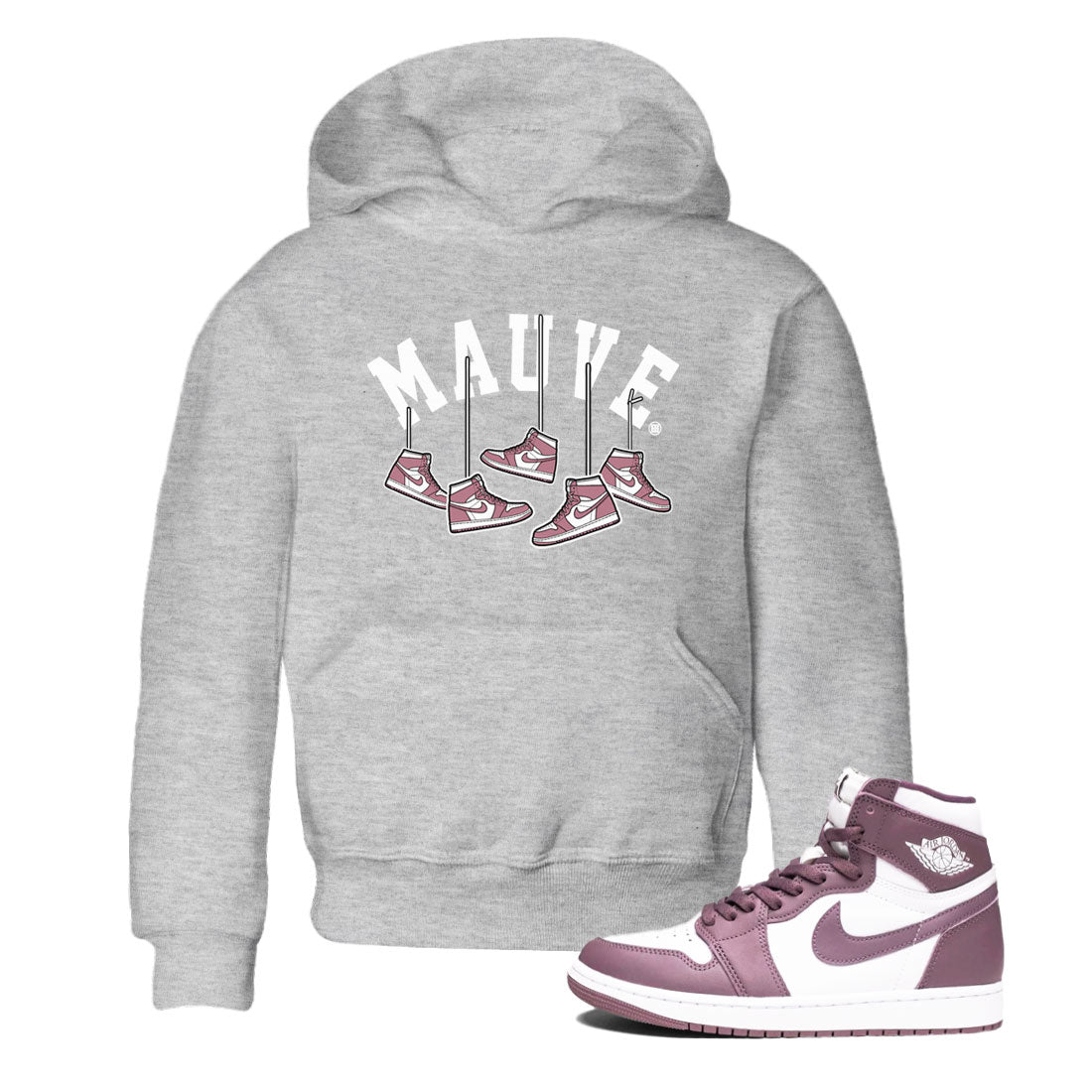 Air Jordan 1 Mauve shirt to match jordans Hanging Sneakers sneaker matching t-shirt Jordan 1 High OG Mauve SNRT Sneaker Release Tees Baby Toddler Heather Grey 1 T-Shirt