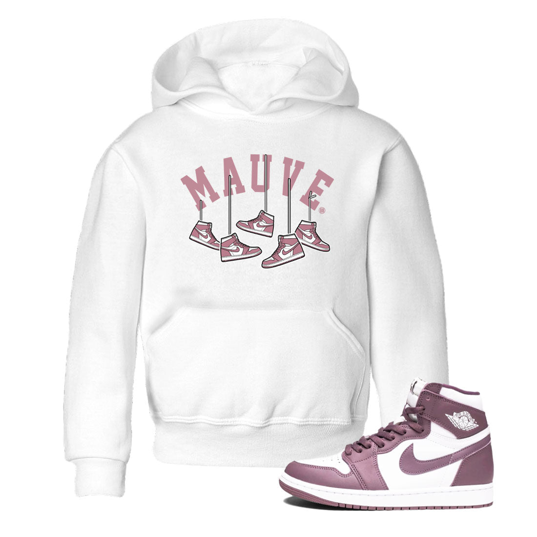 Air Jordan 1 Mauve shirt to match jordans Hanging Sneakers sneaker matching t-shirt Jordan 1 High OG Mauve SNRT Sneaker Release Tees Baby Toddler White 1 T-Shirt