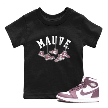 Air Jordan 1 Mauve shirt to match jordans Hanging Sneakers sneaker matching t-shirt Jordan 1 High OG Mauve SNRT Sneaker Release Tees Baby Toddler Black 1 T-Shirt
