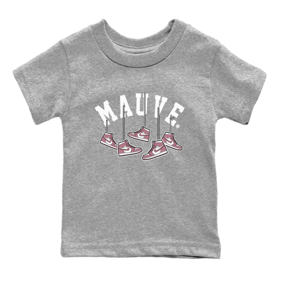 Air Jordan 1 Mauve shirt to match jordans Hanging Sneakers sneaker matching t-shirt Jordan 1 High OG Mauve SNRT Sneaker Release Tees Baby Toddler Heather Grey 2 T-Shirt