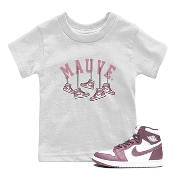 Air Jordan 1 Mauve shirt to match jordans Hanging Sneakers sneaker matching t-shirt Jordan 1 High OG Mauve SNRT Sneaker Release Tees Baby Toddler White 1 T-Shirt