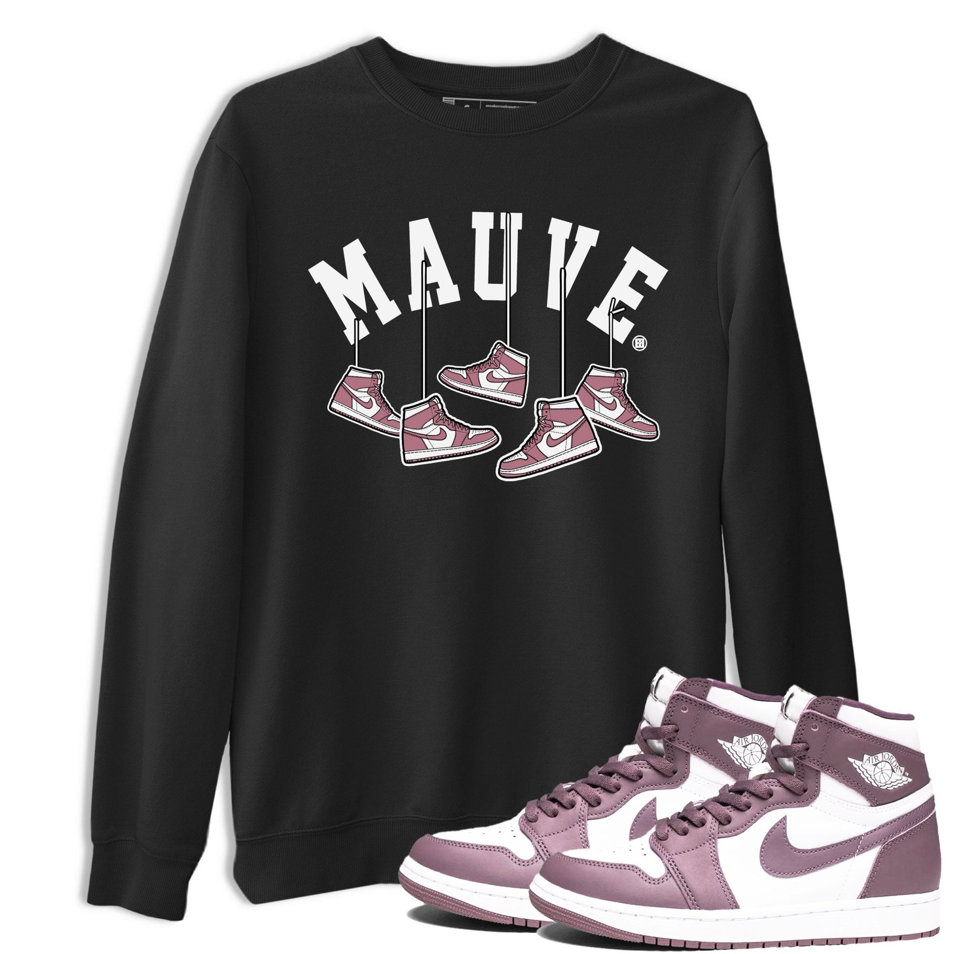 Air Jordan 1 Mauve shirt to match jordans Hanging Sneakers sneaker matching t-shirt Jordan 1 High OG Mauve SNRT Sneaker Release Tees Unisex Black 1 T-Shirt