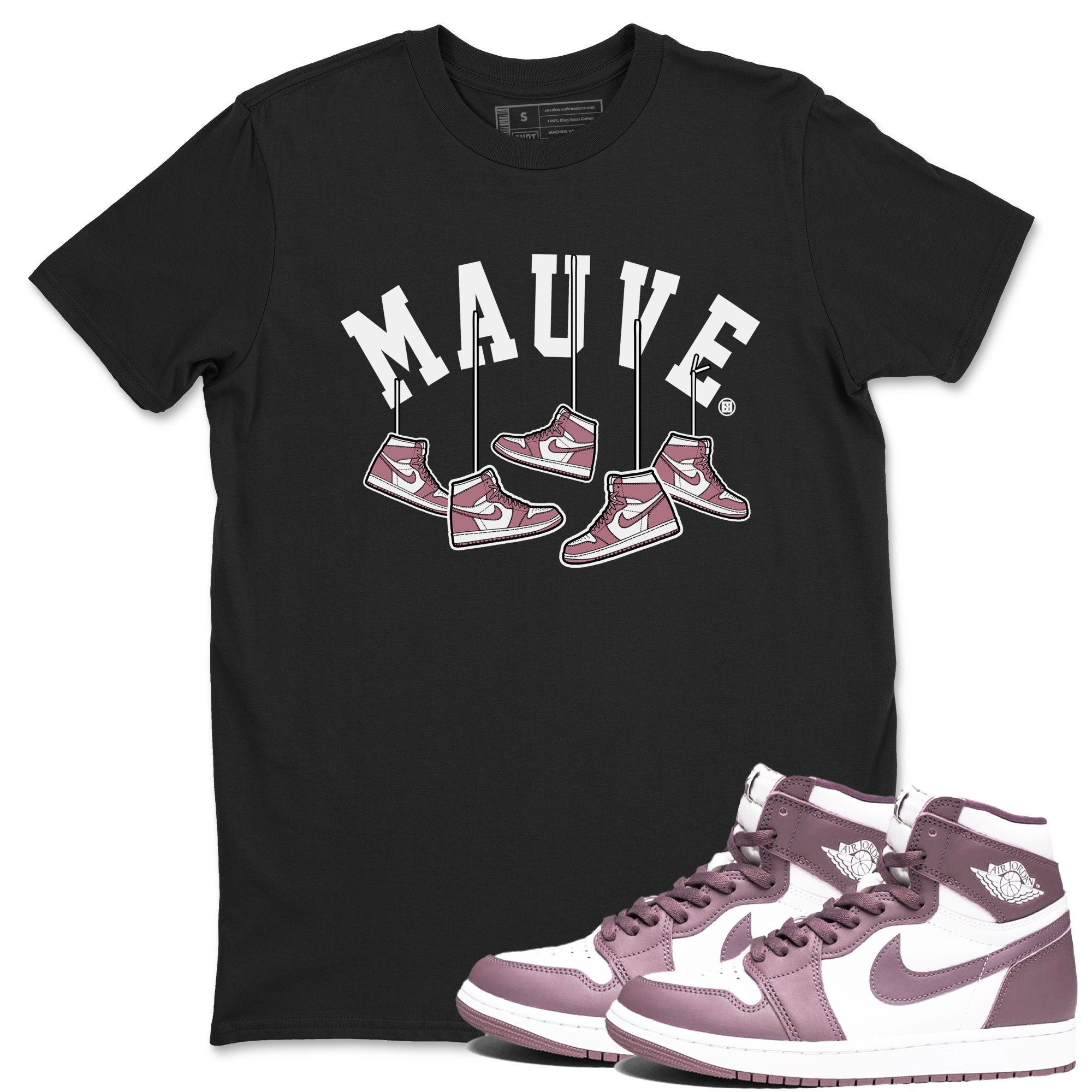 Air Jordan 1 Mauve shirt to match jordans Hanging Sneakers sneaker matching t-shirt Jordan 1 High OG Mauve SNRT Sneaker Release Tees Unisex Black 1 T-Shirt