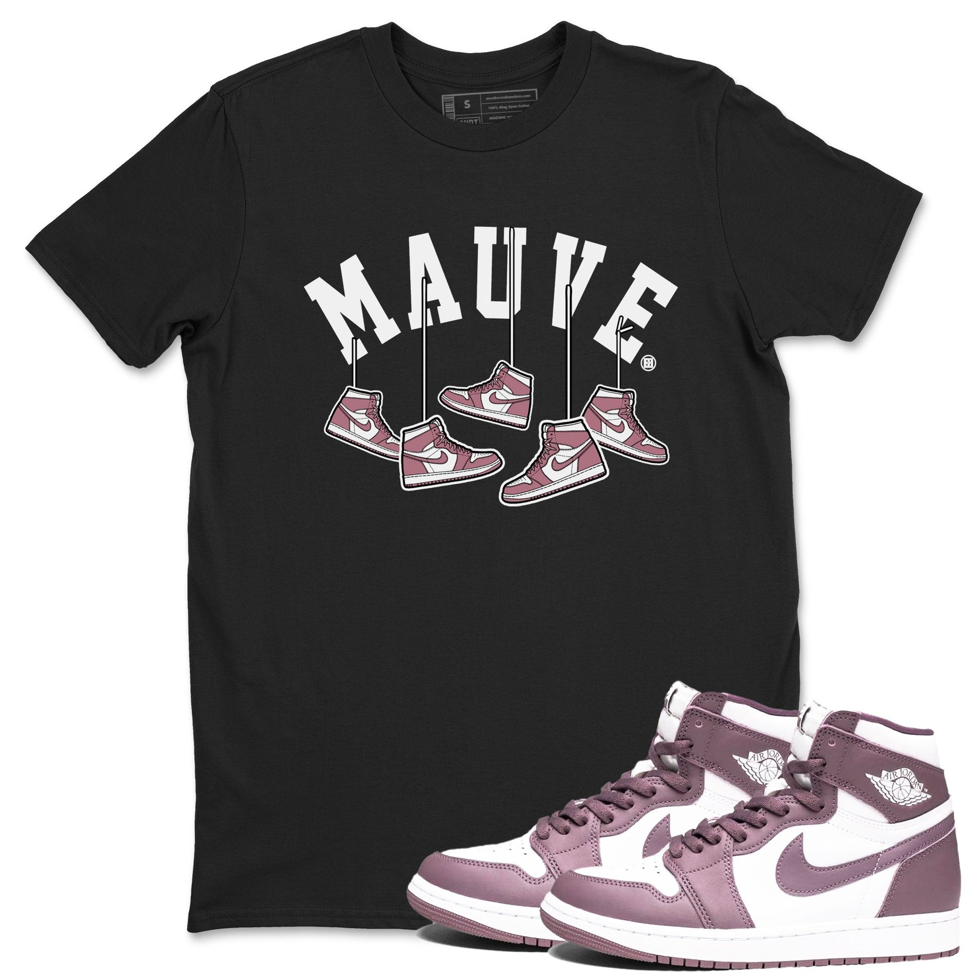 Air Jordan 1 Mauve shirt to match jordans Hanging Sneakers sneaker matching t-shirt Jordan 1 High OG Mauve SNRT Sneaker Release Tees Unisex Black 1 T-Shirt