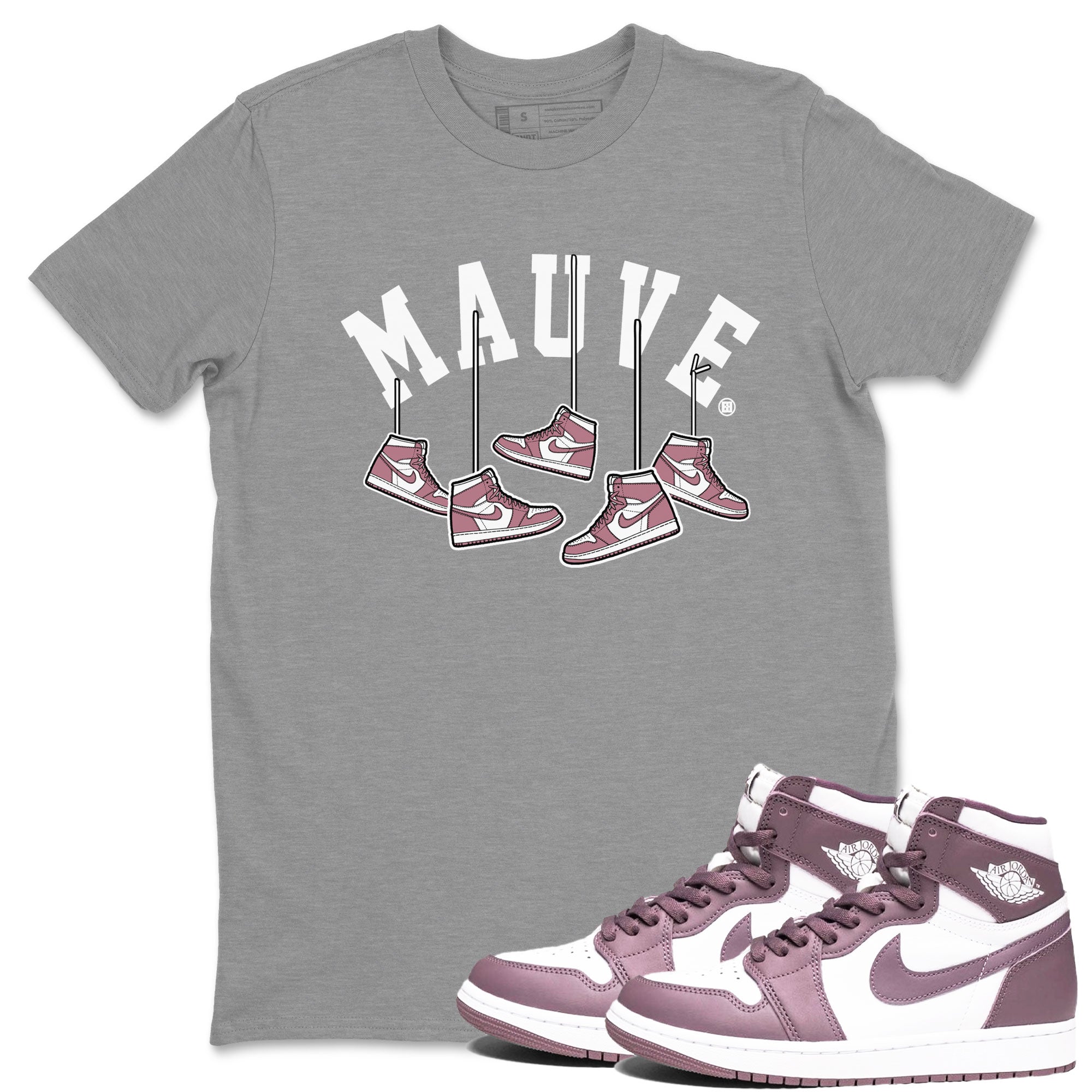 Air Jordan 1 Mauve shirt to match jordans Hanging Sneakers sneaker matching t-shirt Jordan 1 High OG Mauve SNRT Sneaker Release Tees Unisex Heather Grey 1 T-Shirt