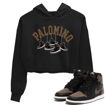 1s Palomino shirt to match jordans Hanging Sneakers sneaker tees Air Jordan 1 Palomino SNRT Sneaker Release Tees Black 1 Crop T-Shirt