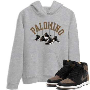 1s Palomino shirt to match jordans Hanging Sneakers sneaker tees Air Jordan 1 Palomino SNRT Sneaker Release Tees Unisex Heather Grey 1 T-Shirt
