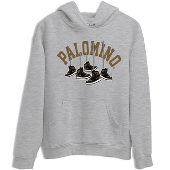 1s Palomino shirt to match jordans Hanging Sneakers sneaker tees Air Jordan 1 Palomino SNRT Sneaker Release Tees Unisex Heather Grey 2 T-Shirt