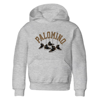 1s Palomino shirt to match jordans Hanging Sneakers sneaker tees Air Jordan 1 Palomino SNRT Sneaker Release Tees Baby Toddler Heather Grey 2 T-Shirt