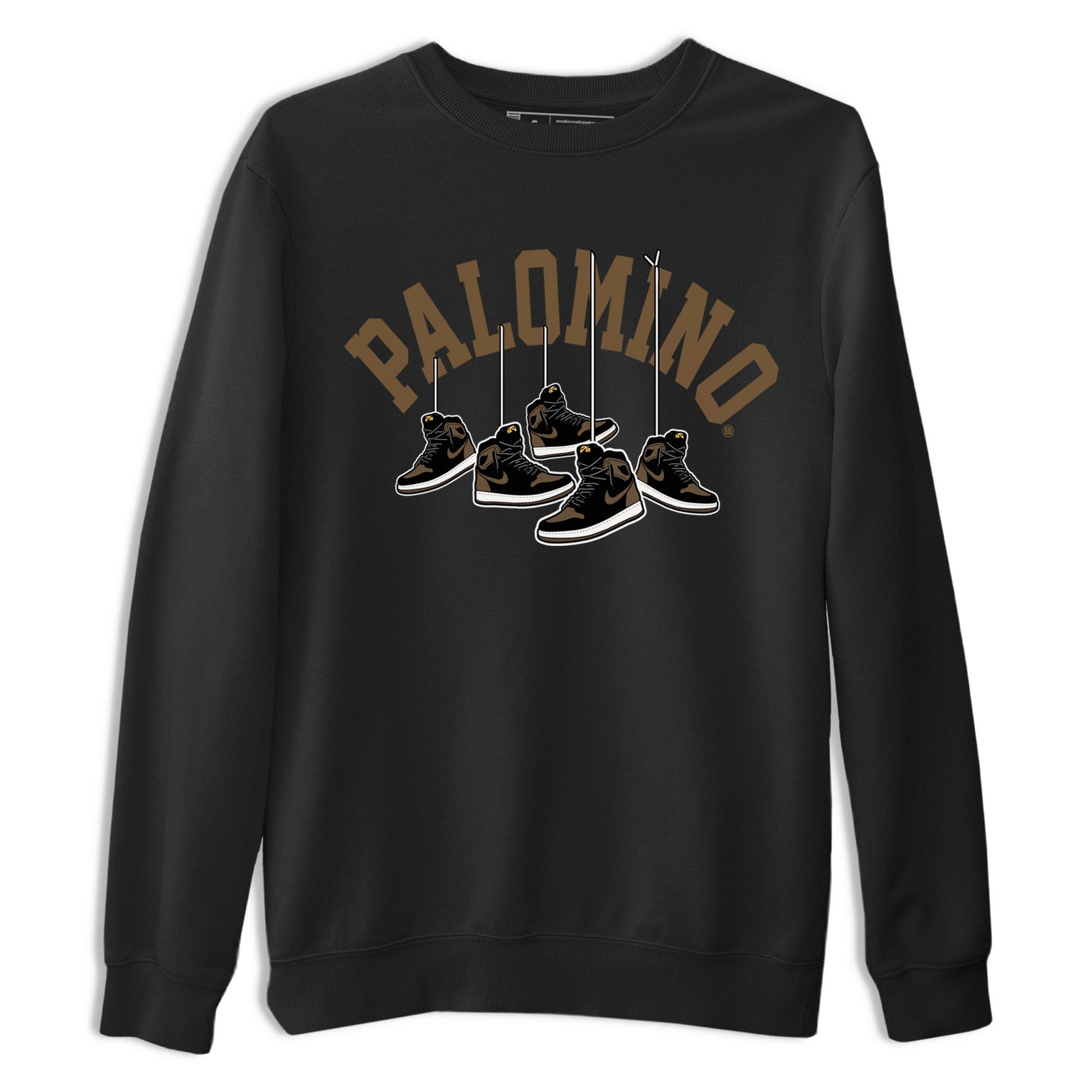 1s Palomino shirt to match jordans Hanging Sneakers sneaker tees Air Jordan 1 Palomino SNRT Sneaker Release Tees Unisex Black 2 T-Shirt