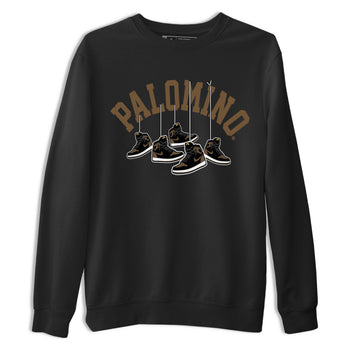 1s Palomino shirt to match jordans Hanging Sneakers sneaker tees Air Jordan 1 Palomino SNRT Sneaker Release Tees Unisex Black 2 T-Shirt