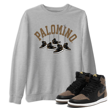 1s Palomino shirt to match jordans Hanging Sneakers sneaker tees Air Jordan 1 Palomino SNRT Sneaker Release Tees Unisex Heather Grey 1 T-Shirt