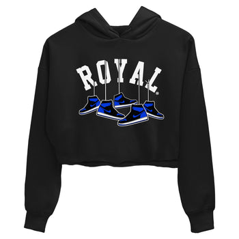 Air Jordan 1 Royal Reimagined shirt to match jordans Hanging Sneakers sneaker tees Air Jordan 1 High OG Royal Reimagined SNRT Sneaker Release Tees Black 2 Crop T-Shirt