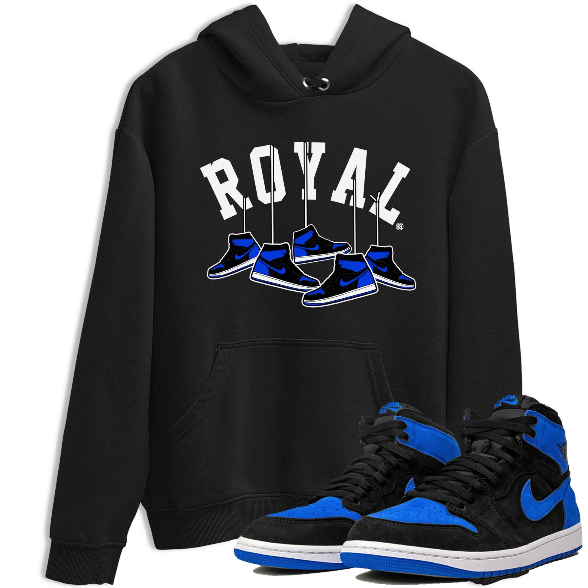 Air Jordan 1 Royal Reimagined shirt to match jordans Hanging Sneakers sneaker tees Air Jordan 1 High OG Royal Reimagined SNRT Sneaker Release Tees Unisex Black 1 T-Shirt