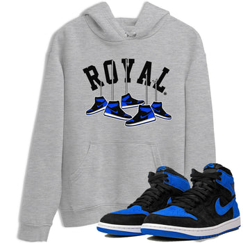 Air Jordan 1 Royal Reimagined shirt to match jordans Hanging Sneakers sneaker tees Air Jordan 1 High OG Royal Reimagined SNRT Sneaker Release Tees Unisex Heather Grey 1 T-Shirt