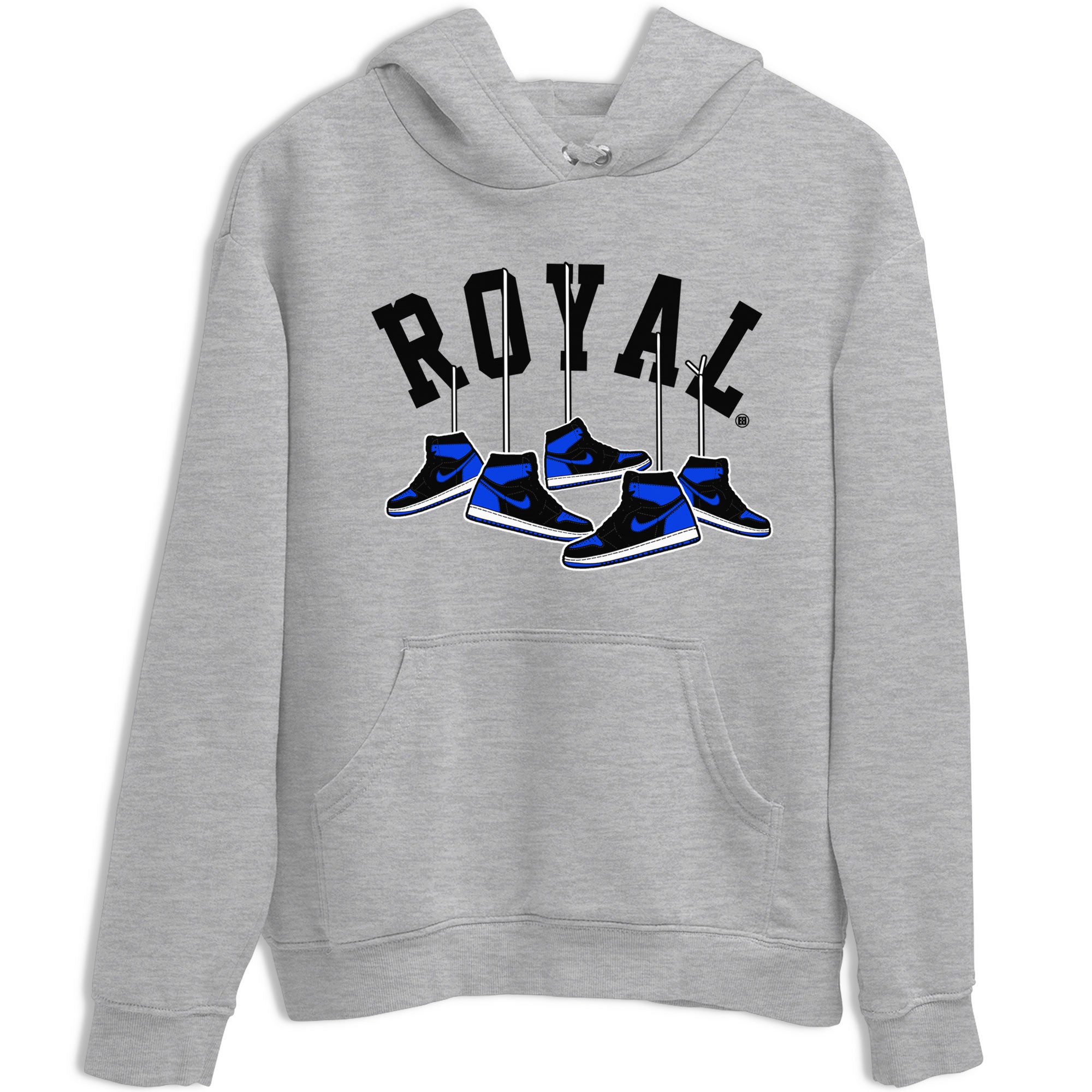 Air Jordan 1 Royal Reimagined shirt to match jordans Hanging Sneakers sneaker tees Air Jordan 1 High OG Royal Reimagined SNRT Sneaker Release Tees Unisex Heather Grey 2 T-Shirt