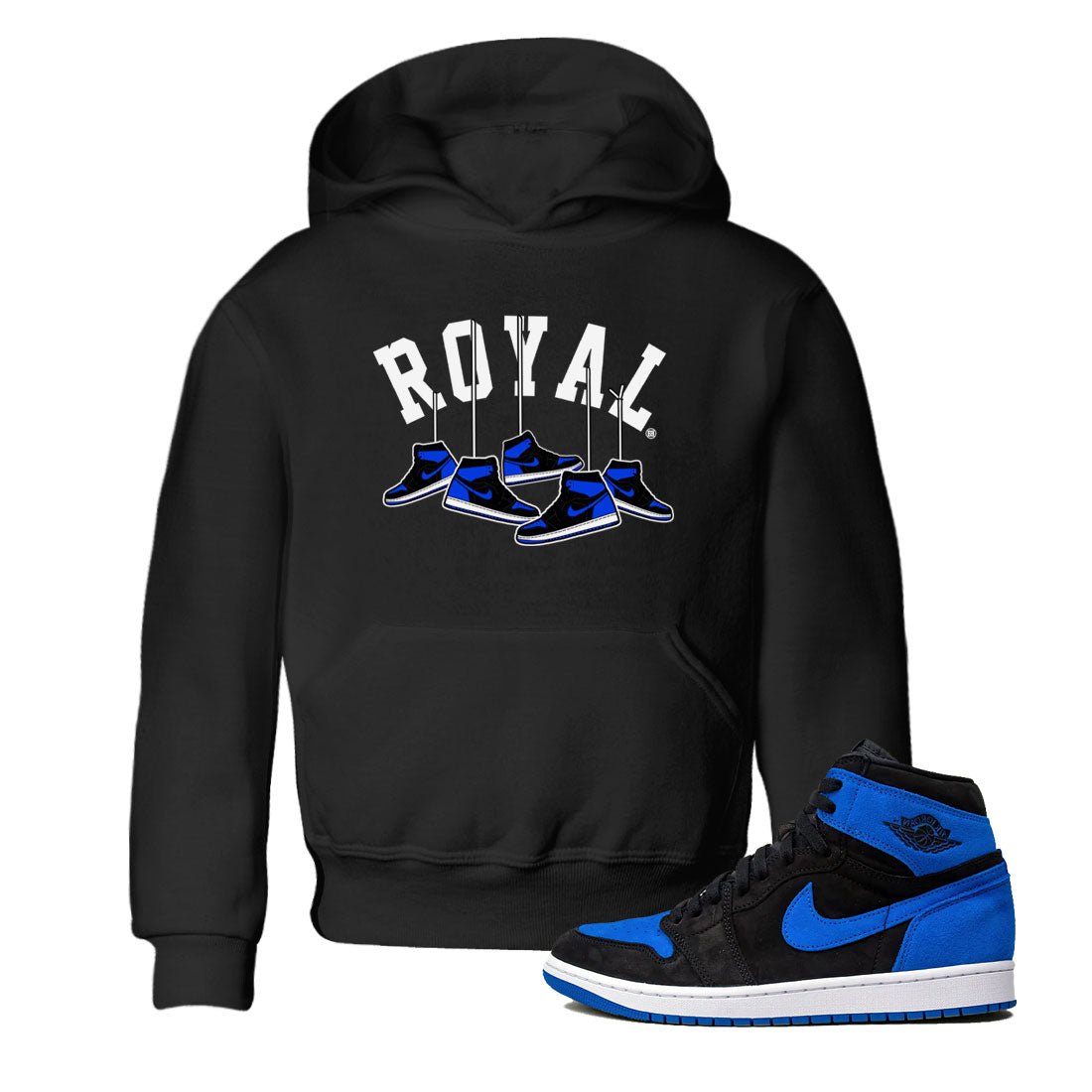 Air Jordan 1 Royal Reimagined shirt to match jordans Hanging Sneakers sneaker tees Air Jordan 1 High OG Royal Reimagined SNRT Sneaker Release Tees Baby Toddler Black 1 T-Shirt